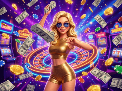 Interfaz de casino online con juegos destacados